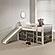 Twin Panel Low Loft Bed With Slide In Two-tone Grey/White Finish & Camo Tent Kit by Donco