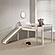 Twin Panel Low Loft Bed With Slide In Two-tone Grey/White Finish & Red Tent Kit by Donco