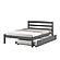 Full Econo Bed With Trundle Bed Dark Grey Finish by Donco