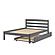 Full Econo Bed With Trundle Bed Dark Grey Finish by Donco