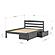 Full Econo Bed With Dual Under Bed Drawers Dark Grey Finish by Donco