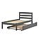 Twin Econo Bed With Trundle Bed Dark Grey Finish by Donco