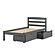 Twin Econo Bed With Dual Under Bed Drawer Dark Grey Finish by Donco