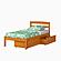 Twin Econo Bed With Dual Under Bed Drawers Light Honey Finish by Donco