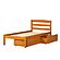 Twin Econo Bed With Dual Under Bed Drawers Light Honey Finish by Donco