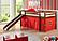 Tent Bed Espresso w/Red Tent Kit by Donco
