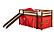 Tent Bed Espresso w/Red Tent Kit by Donco
