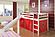 Tent Bed White w/Red Tent Kit by Donco