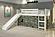 Twin Circles Low Loft w/Slide & Camo Tent Kit In White Finish by Donco