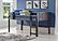 Louver Low Loft Hdbd/Ftbd/Rails Antique Grey by Donco