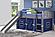 Twin Louver Low Loft w/Slide & Blue Tent Kit In Antique Grey Finish by Donco