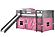 Twin Louver Low Loft w/Slide & Pink Tent Kit In Antique Grey Finish by Donco