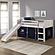 Twin Louver Low Loft White w/Blue Tent & Slide by Donco