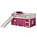 Twin Louver Low Loft White w/Pink Tent & Slide by Donco
