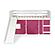 Twin Louver Low Loft White w/Pink Tent & Slide by Donco