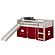 Twin Louver Low Loft White w/Red Tent & Slide by Donco