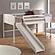 Twin Louver Low Loft White w/Slide by Donco