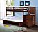 Twin/Full Mission Stairway Bunk Bed With Ext Kit Cappuccino Finish by Donco