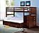 Twin/Full Mission Stairway Bunk Bed With Ext Kit With Dual Underbed Drawers Cappuccino Finish by Donco