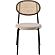Euston Modern Wicker Dining Chair with Velvet Round Seat Set of 2, Beige by LeisureMod