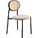 Euston Modern Wicker Dining Chair with Velvet Round Seat Set of 4, Beige by LeisureMod