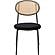 Euston Modern Wicker Dining Chair with Velvet Round Seat Set of 2, Black by LeisureMod