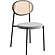 Euston Modern Wicker Dining Chair with Velvet Round Seat Set of 4, Grey by LeisureMod