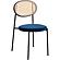 Euston Modern Wicker Dining Chair with Velvet Round Seat Set of 4, Navy Blue by LeisureMod