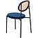 Euston Modern Wicker Dining Chair with Velvet Round Seat, Navy Blue by LeisureMod