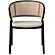 Ervilla Modern Dining Chair With Stainless Steel Legs Velvet Seat and Wicker Back, Beige, Set of 2 by LeisureMod