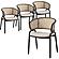 Ervilla Modern Dining Chair With Stainless Steel Legs Velvet Seat and Wicker Back, Beige, Set of 4 by LeisureMod