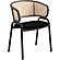 Ervilla Modern Dining Chair With Stainless Steel Legs Velvet Seat and Wicker Back, Black, Set of 2 by LeisureMod