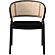 Ervilla Modern Dining Chair With Stainless Steel Legs Velvet Seat and Wicker Back, Black, Set of 2 by LeisureMod
