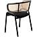 Ervilla Modern Dining Chair With Stainless Steel Legs Velvet Seat and Wicker Back, Black, Set of 2 by LeisureMod