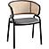 Ervilla Modern Dining Chair With Stainless Steel Legs Velvet Seat and Wicker Back, Grey by LeisureMod