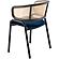 Ervilla Modern Dining Chair With Stainless Steel Legs Velvet Seat and Wicker Back, Navy Blue by LeisureMod