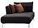 Mayfair - Chaise Module Sofa - Left Hand Facing - 10306 Brown Anthracite by Enza Home