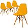 Dover Molded Side Chair, Set of 4, Transparent Orange by LeisureMod