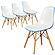 Dover Molded Side Chair, Set of 4, White Blue by LeisureMod