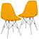 Dover Molded Side Chair with Acrylic Base, Set of 2, Transparent Orange by LeisureMod