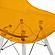 Dover Molded Side Chair with Acrylic Base, Set of 2, Transparent Orange by LeisureMod