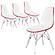 Dover Molded Side Chair with Acrylic Base, Set of 4, White Red by LeisureMod