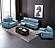 2934 Blue Leather Loveseat w/2 Electric Recliners by ESF