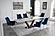 1218 Navy Blue Fabric Swivel Dining Chair (Set of 2) by ESF