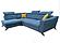 Gala Blue Fabric Left Hand Facing Chaise Sectional w/Bed & Storage by ESF