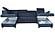 Gardemarin Blue Fabric Sectional w/Bed & Storage by ESF