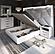 Majesty White Bedroom Set w/Light and Carmen Cases by ESF