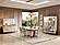 Romantica Walnut/Light Beige Dining Table w/2 x 19.7
