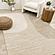 Ella Beige White Cream Distressed Stepping Stone Design Rug by Kalora