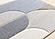Folio Blue Beige Grey Rounded Geoemetric Overlay Striped Design Rug by Kalora